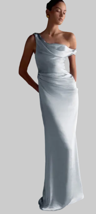 dalia off shoulder satin maxi dress Dalia Dress by MESHKI – Style Room au