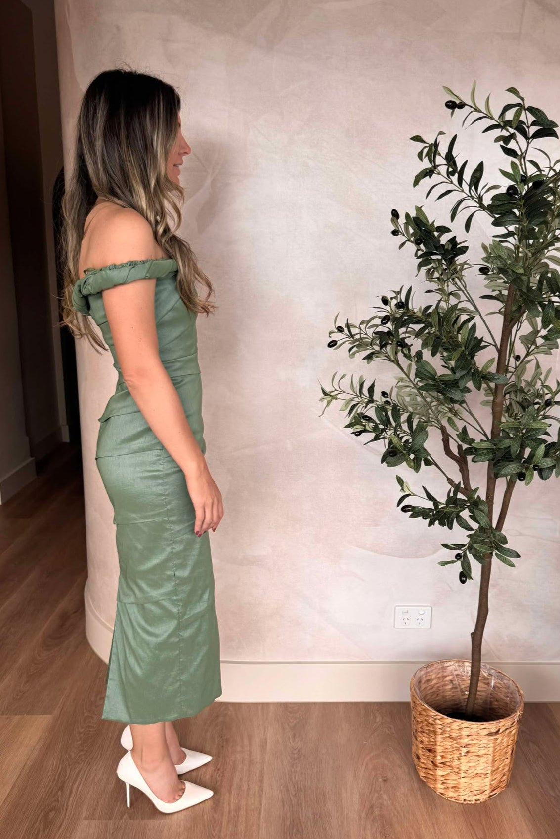 Asha Dress in Sage by RACHEL GILBERT