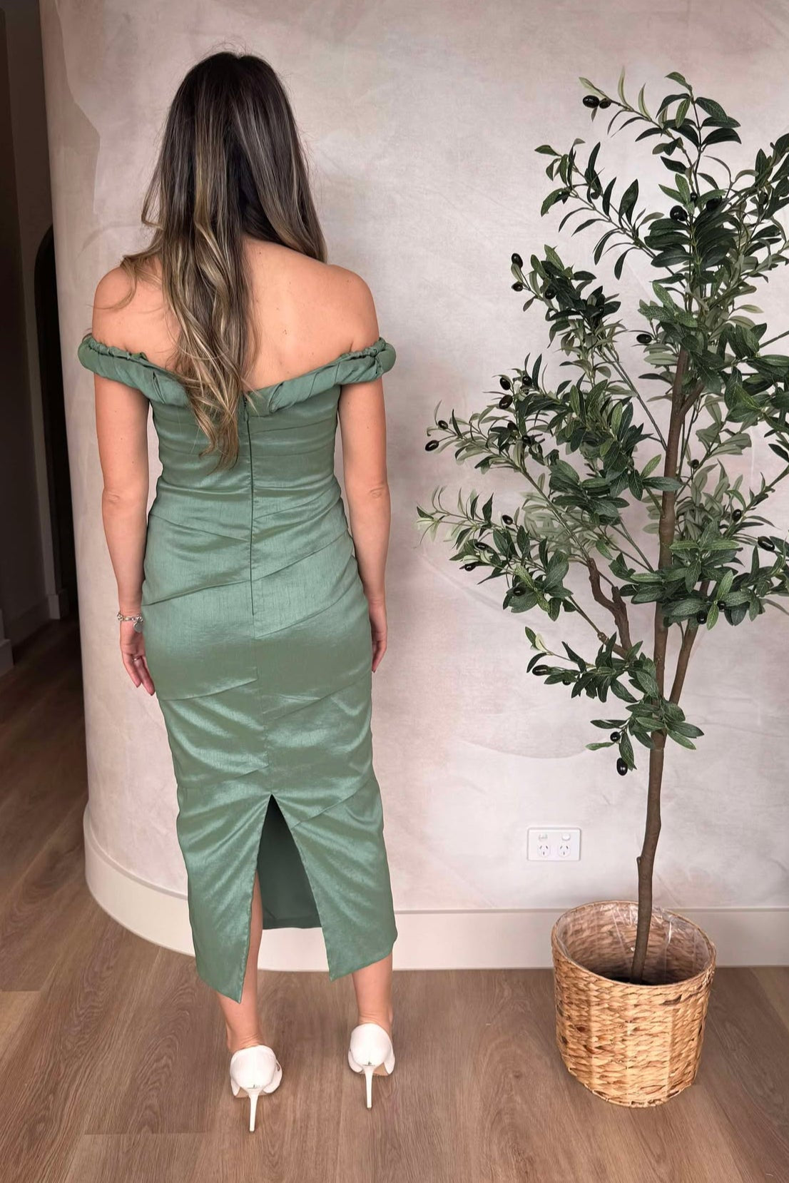 Asha Dress in Sage by RACHEL GILBERT