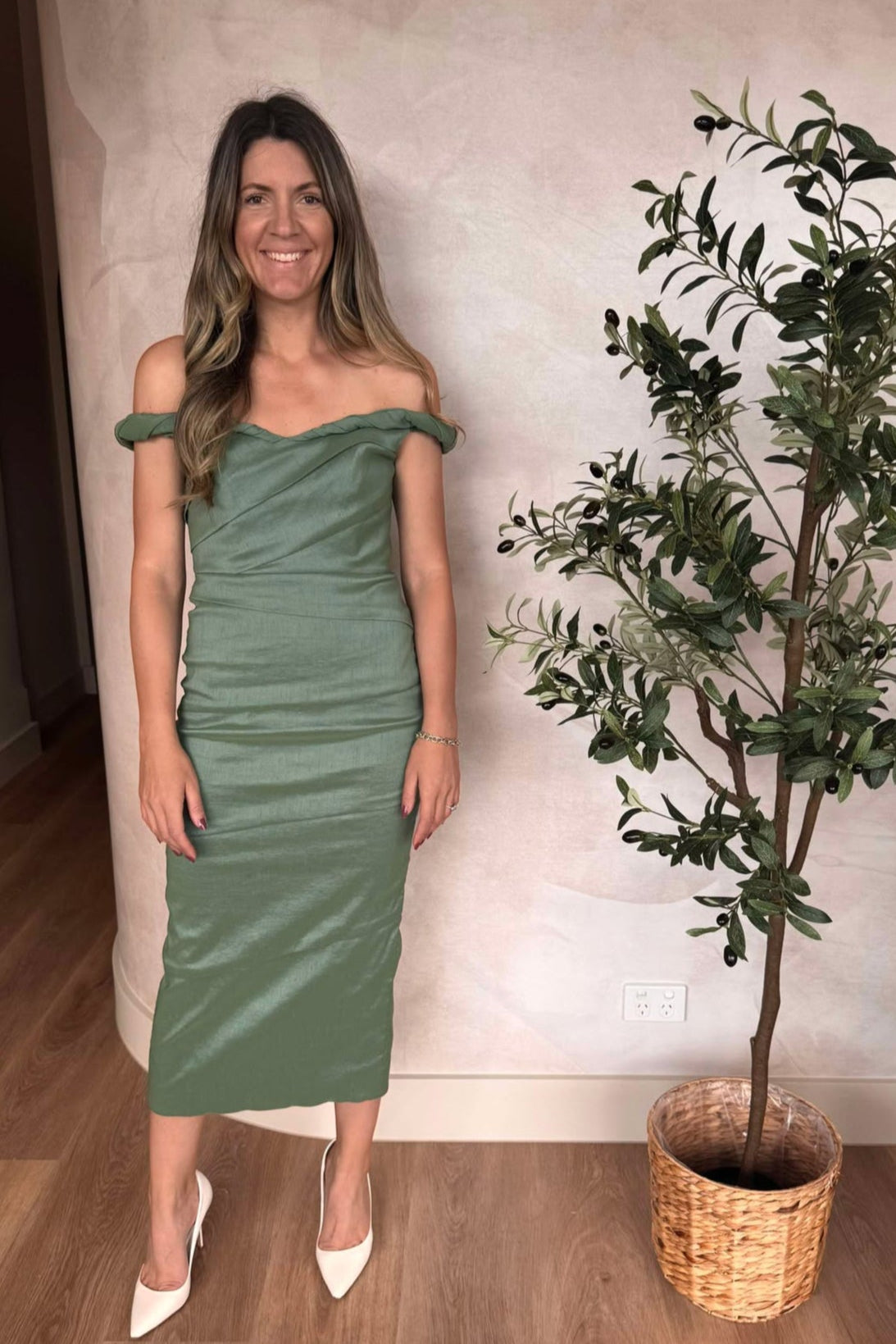 Asha Dress in Sage by RACHEL GILBERT