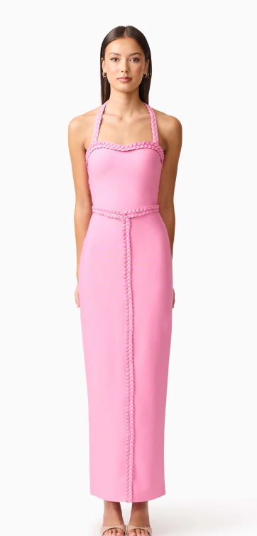 Coralene Halter Gown in Pink by ELLIATT