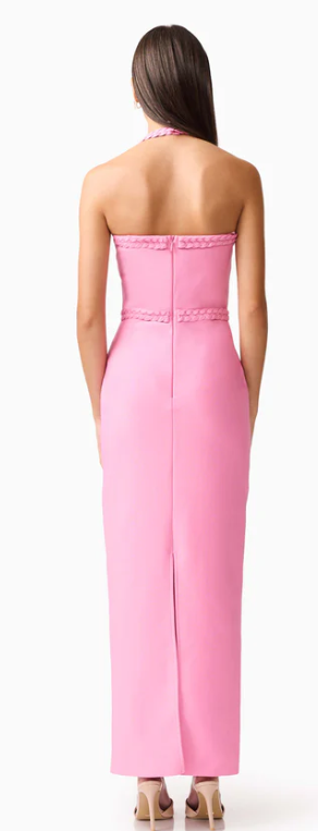 Coralene Halter Gown in Pink by ELLIATT