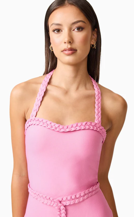 Coralene Halter Gown in Pink by ELLIATT